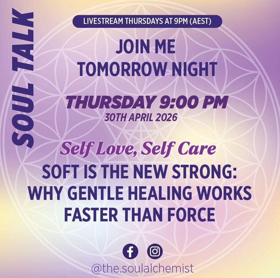 Soft Is the New Strong: Why Gentle Healing Works Faster Than Force

📅 Thursday 30th April | 9 PM (AEDT)

x
You don&rsquo;t have to push, force, or overwork yourself to heal. 🌿

Join me live Thursday 30th April at 9 PM as we explore why gentle, mind
