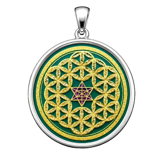 Malachite Transformational Shield – Green, Purple & Gold