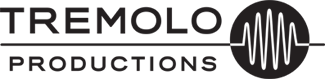 Tremolo Productions logo with stylized audio wave design