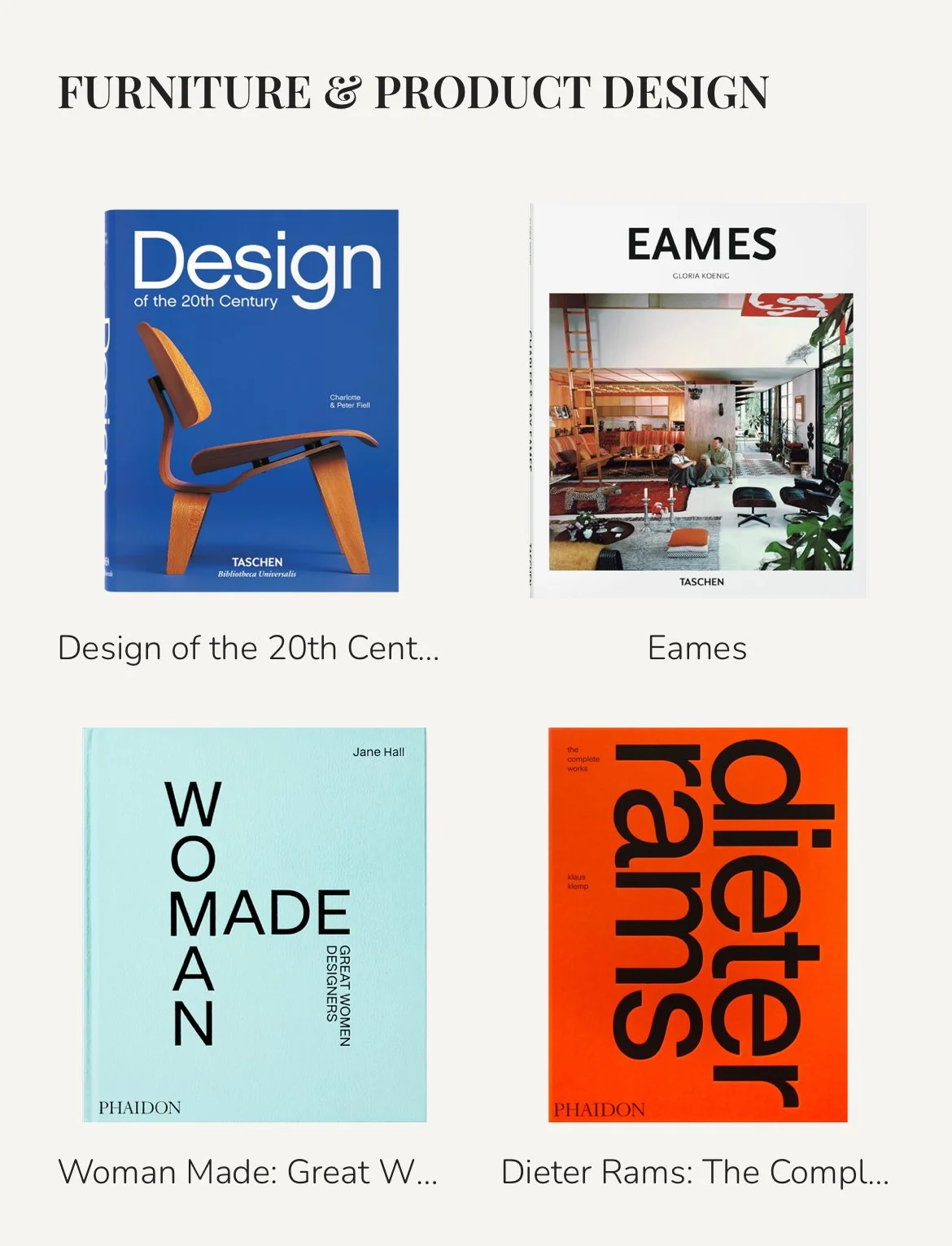 Furniture & Product Design Coffee Table Books (Copy)