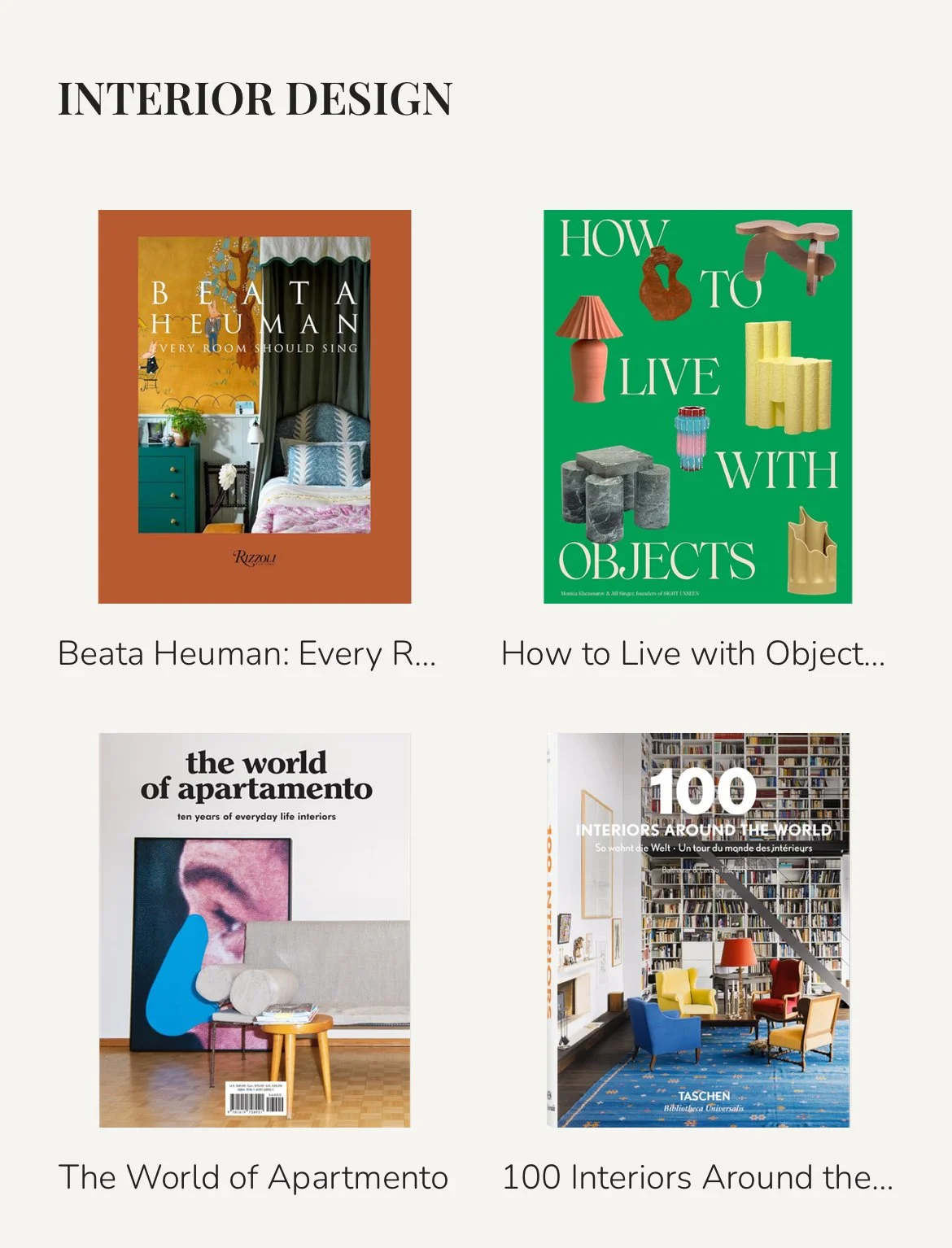 Interior Design Coffee Table Book Selection (Copy)