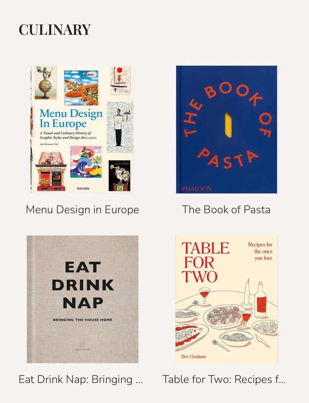 Culinary Coffee Table Books (Copy)