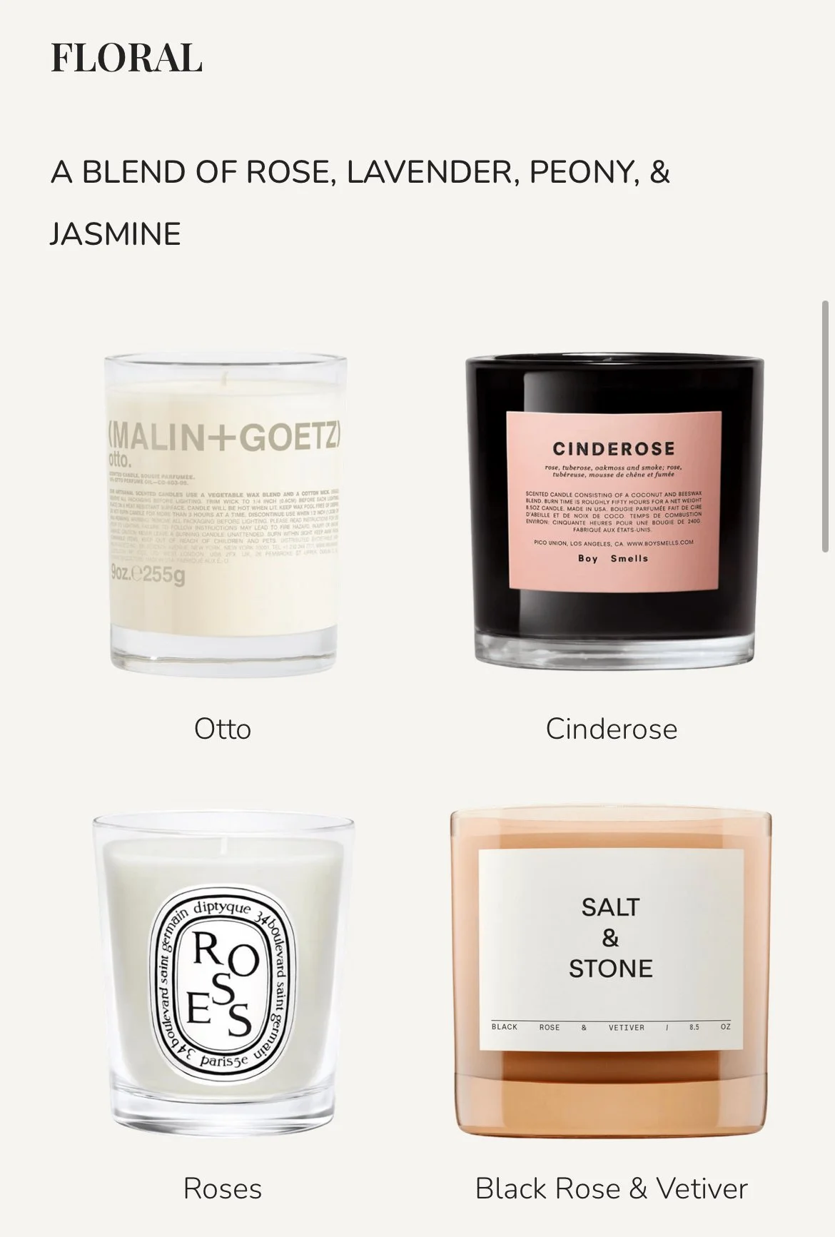 Floral Scented Candles