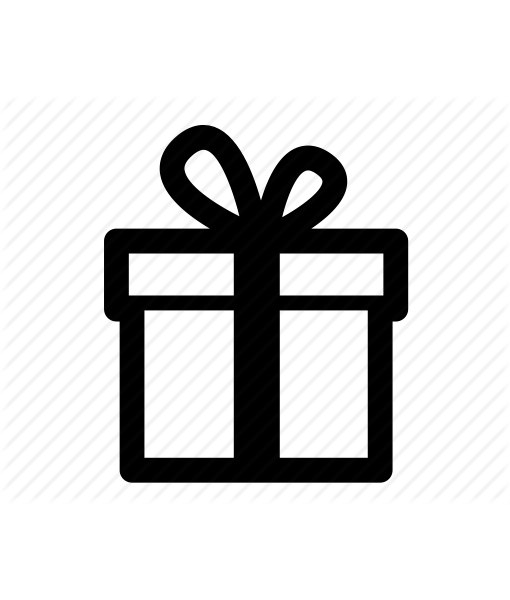 Silhouette of a gift box with a bow.