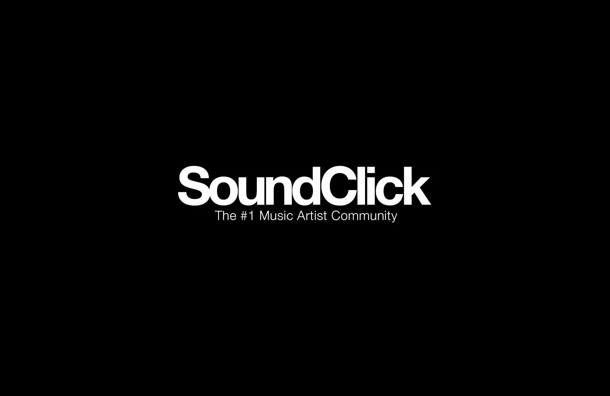 Black background with white text that reads 'SoundClick' and smaller text below that says 'The #1 Music Artist Community'.