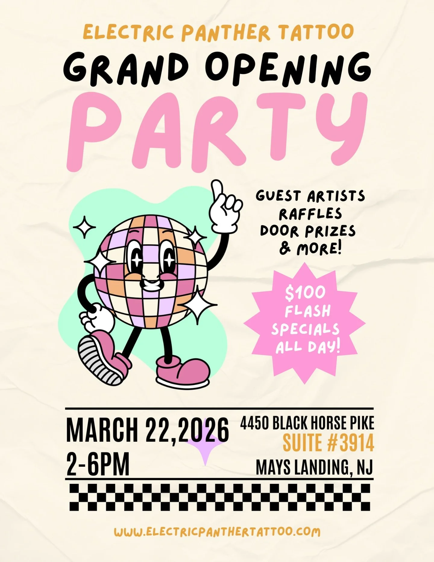 Mark your calendars!⚡️⚡️⚡️⚡️⚡️

Sunday March 22 from 2-6PM. 

I&rsquo;ll be tattooing some flash but want to also make sure I get to say hi to everyone! Come say hi and check us out 💖

Electric Panther Tattoo is directly across from Dunkin Donuts (a