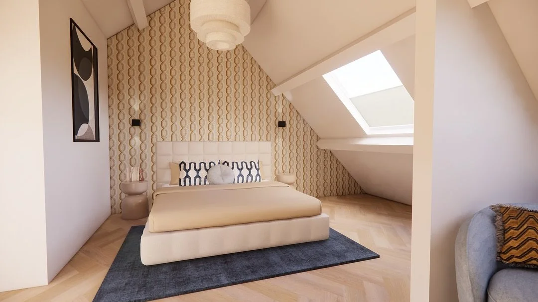 Een ruimte wordt pas echt bijzonder als alles klopt.
Van het behang tot de raambekleding, van het karpet tot de accessoires &ndash; het draait allemaal om het totaalplaatje.

In deze slaapkamer verzorgden wij de volledige inrichting:
&bull; Behang me