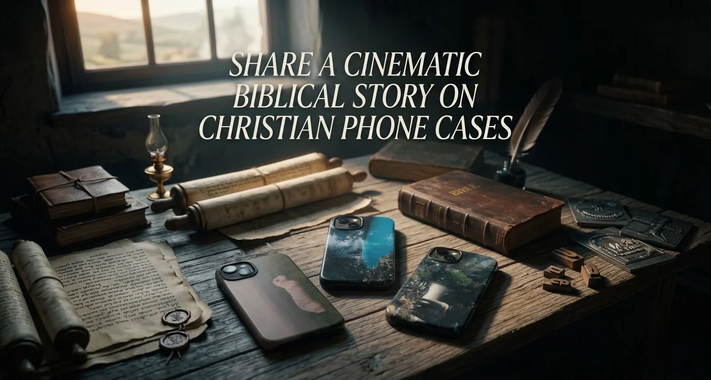Christian phone cases with realistic biblical imagery