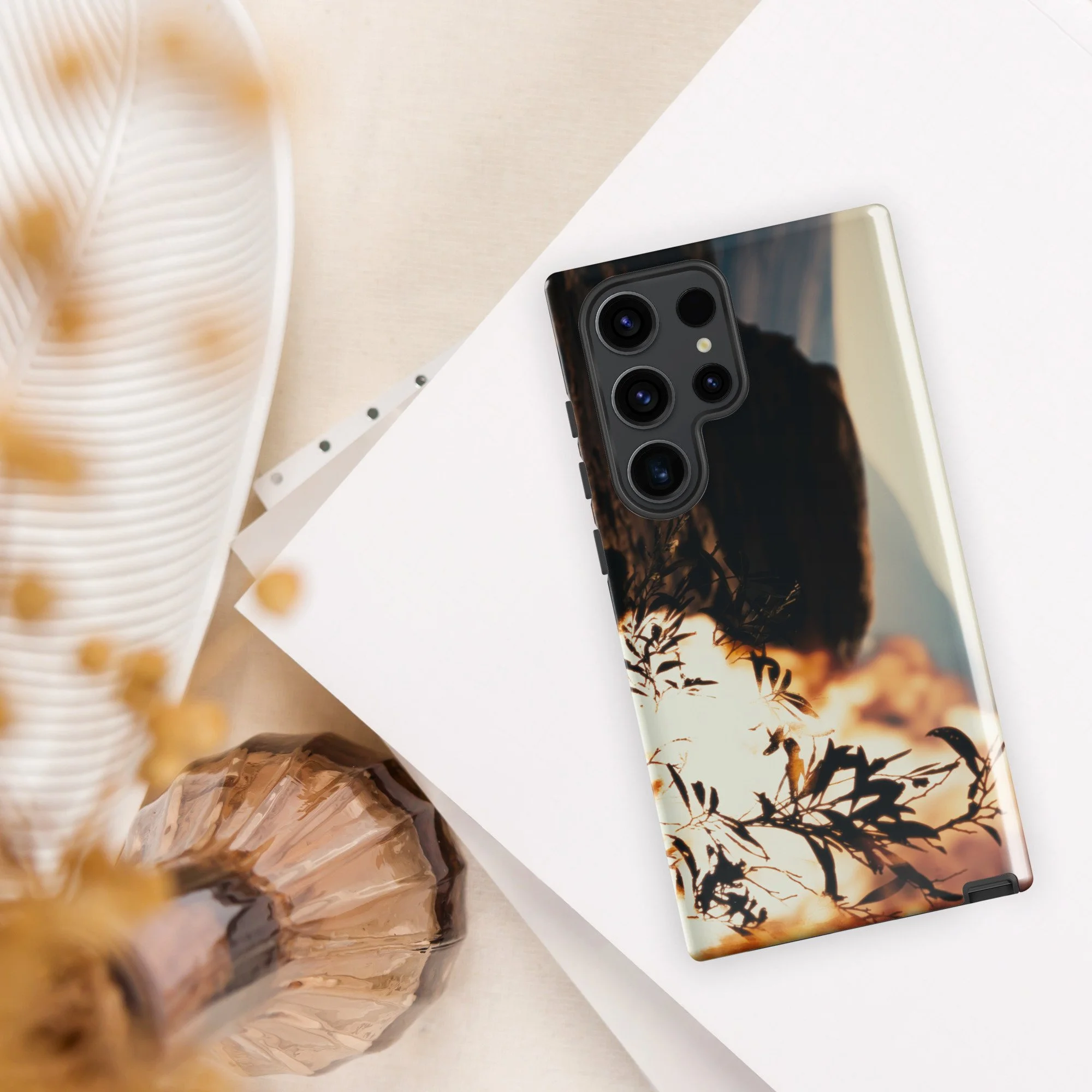 Burning Bush Moses Exodus miracle artwork on a protective Samsung Galaxy phone case