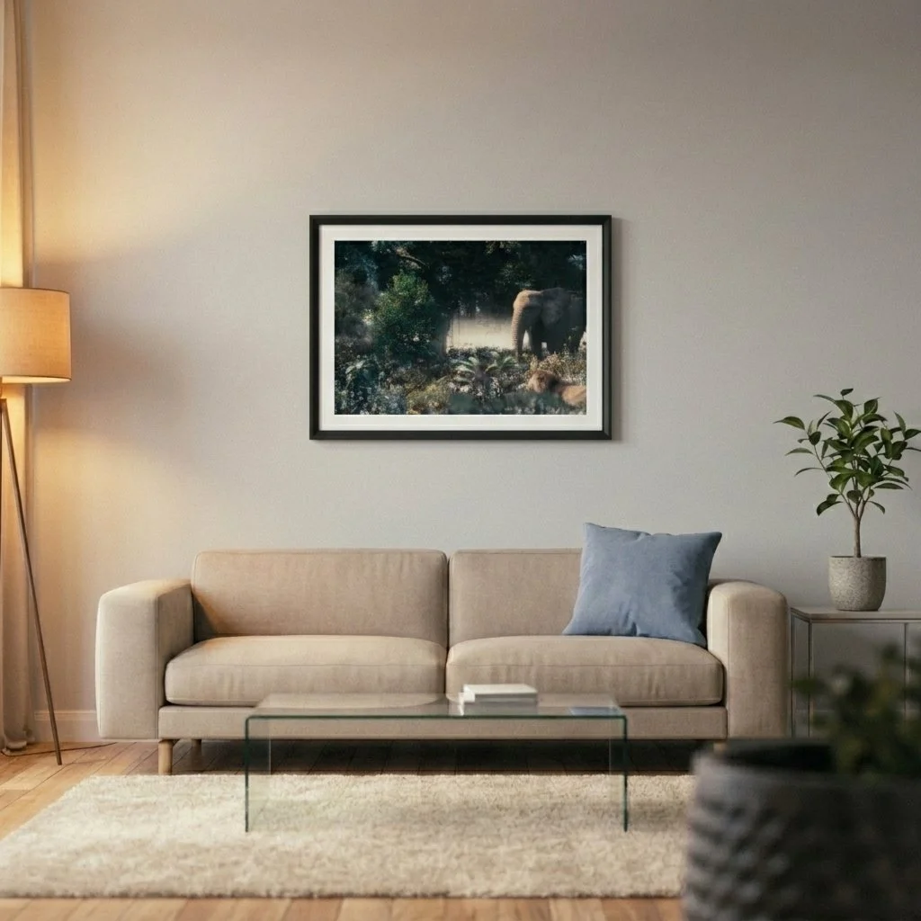 Paradise Untouched Garden of Eden framed wall print displaying lush biblical landscape