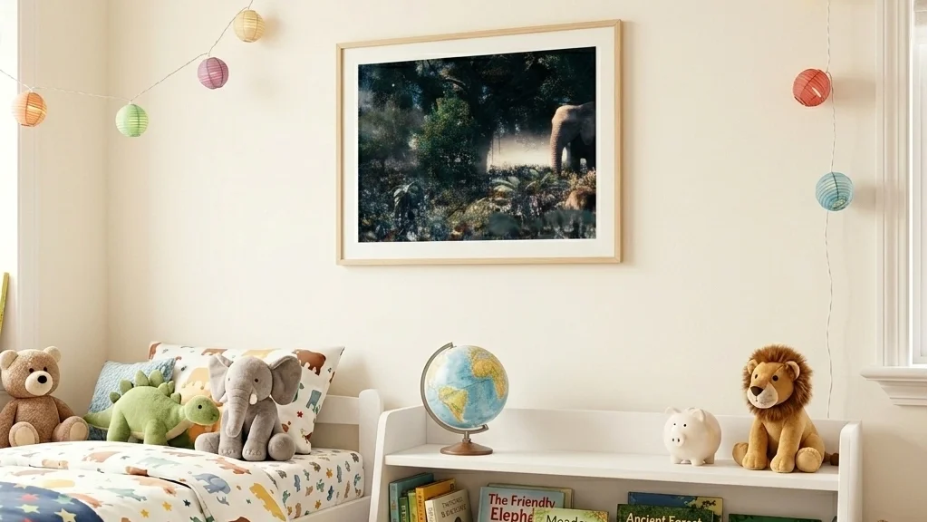 Museum quality Garden of Eden Bible poster in a kids bedroom