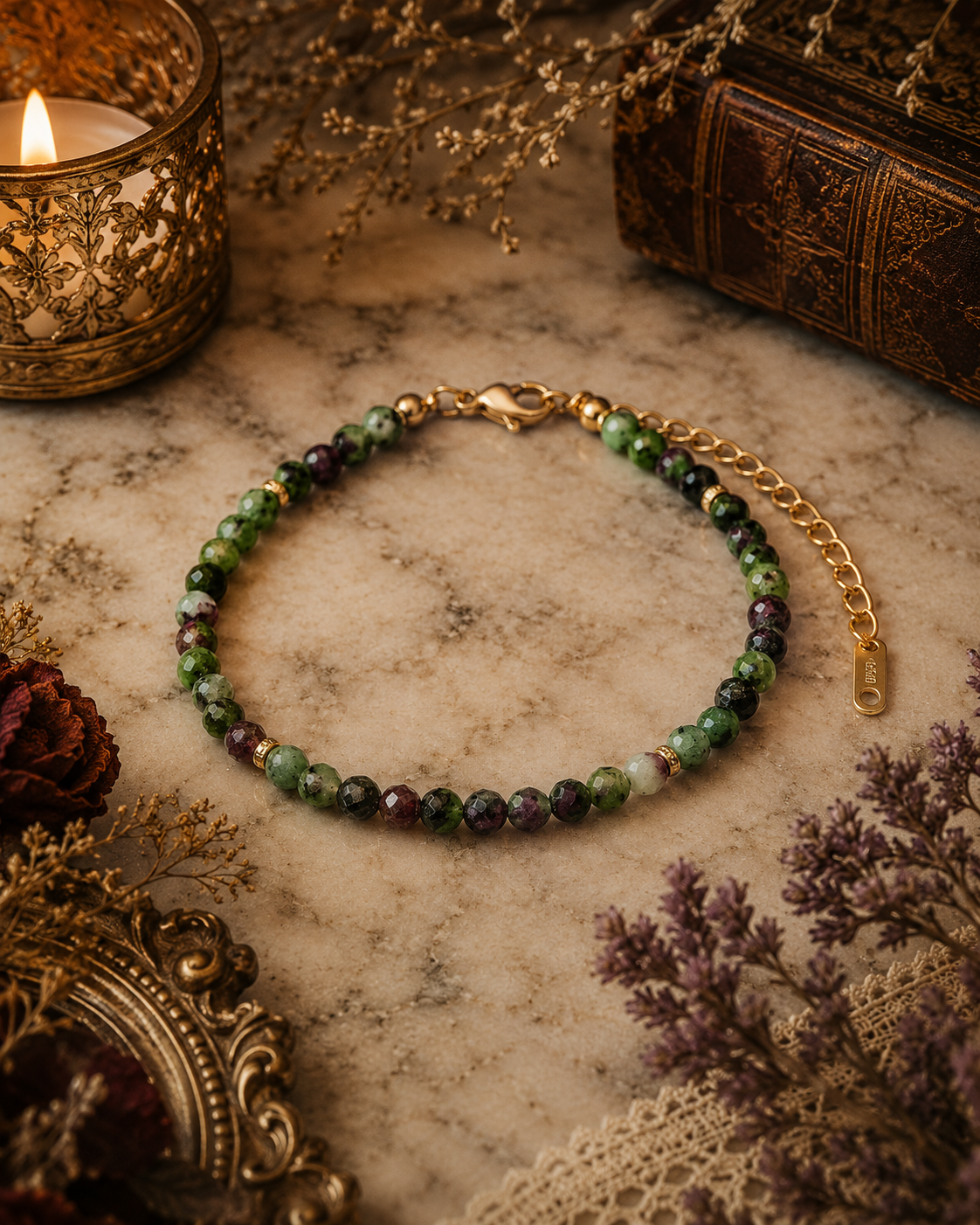 Ruby Zoisite Bracelet | Passion, Growth & Heart Vitality Stone