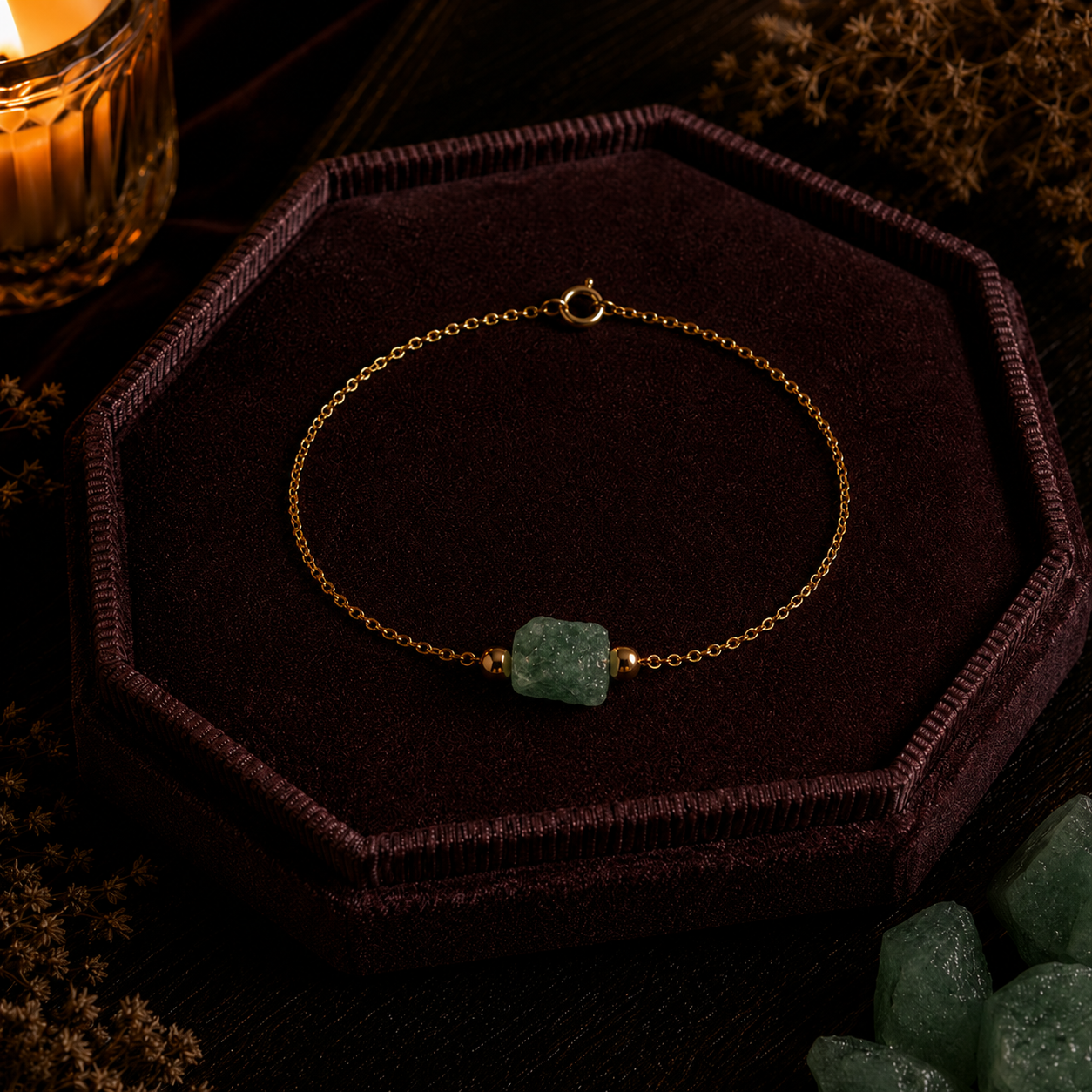 Golden elegance with green stones green aventurine bracelet (5).png
