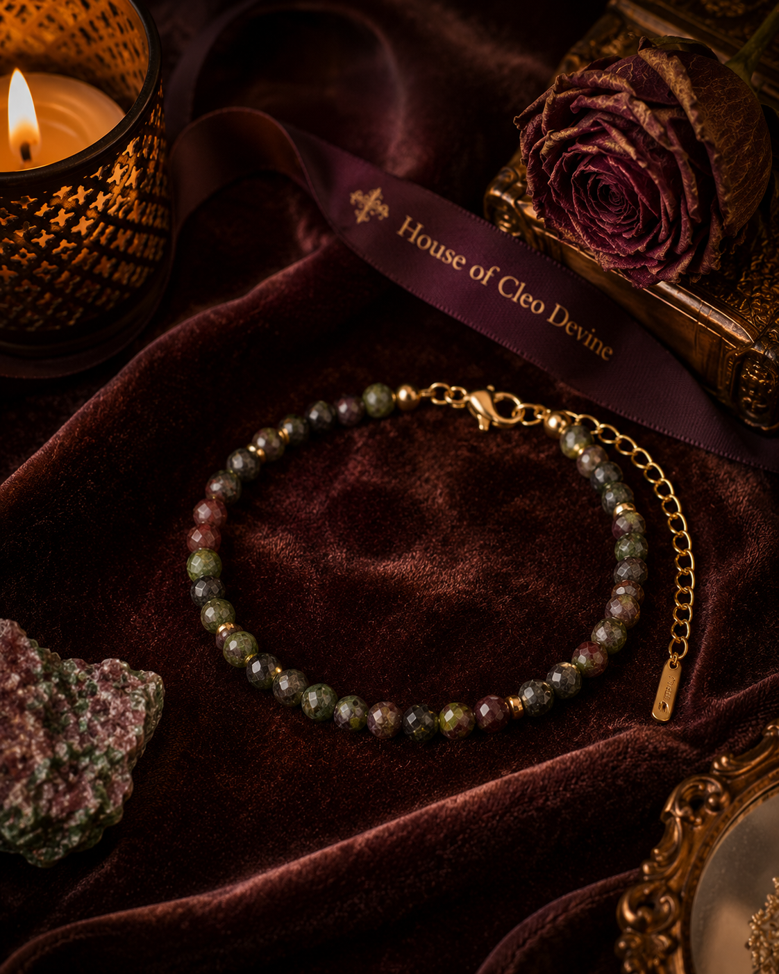 Dragon Blood Jasper Bracelet | Courage, Vitality & Heart Strength