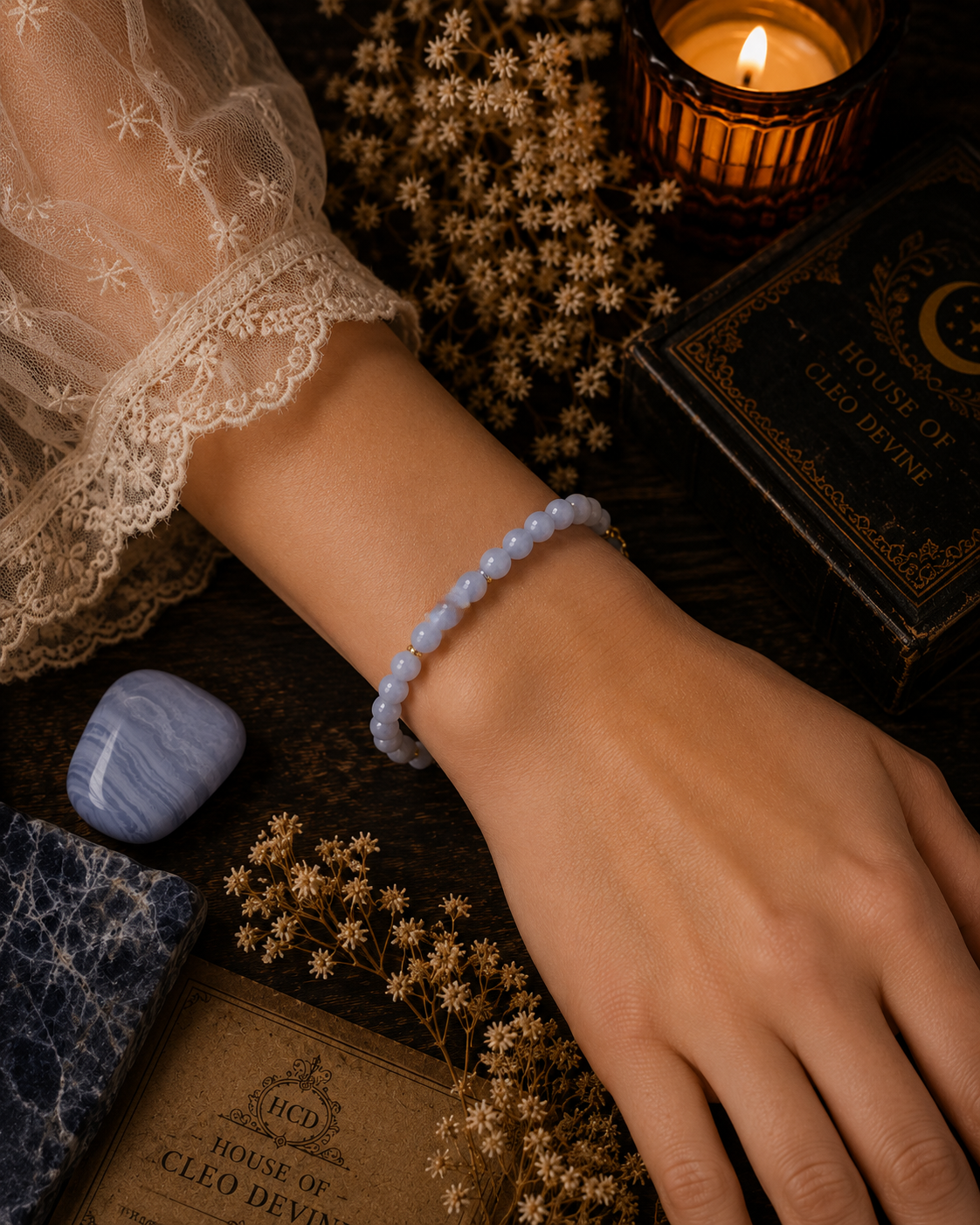 Blue Lace Agate Bracelet  Calm, Peace & Gentle Communication Stone (2).png