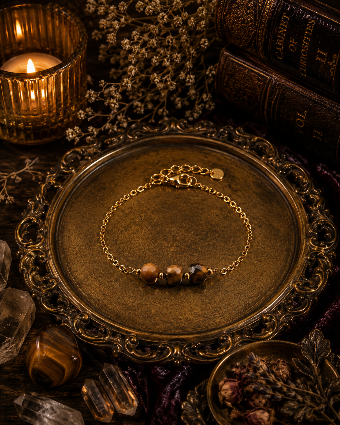 Tiger's Eye Bead Bracelet | Protection, Power & Solar Plexus