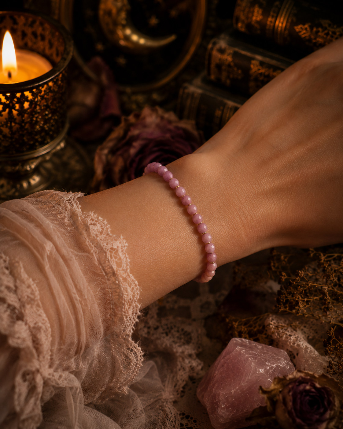 Rhodonite Bracelet | Compassion, Healing & Emotional Balance Stone