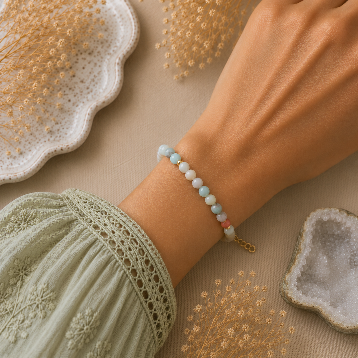 Multi-Color Amazonite Bracelet | Truth, Calm & Natural Beauty Stone