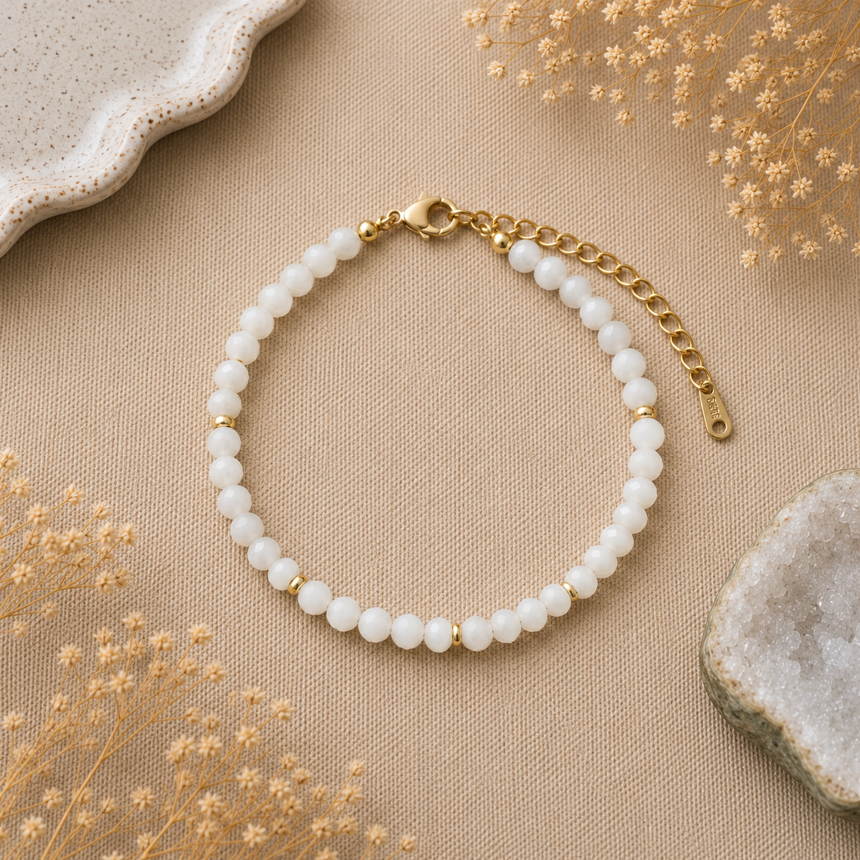 White Shell Bracelet | Purity, Calm & Ocean Energy Stone