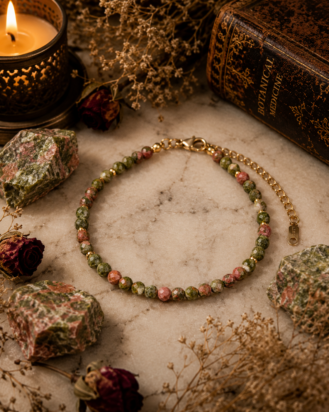 Unakite Bracelet | Emotional Healing, Balance & Growth Stone