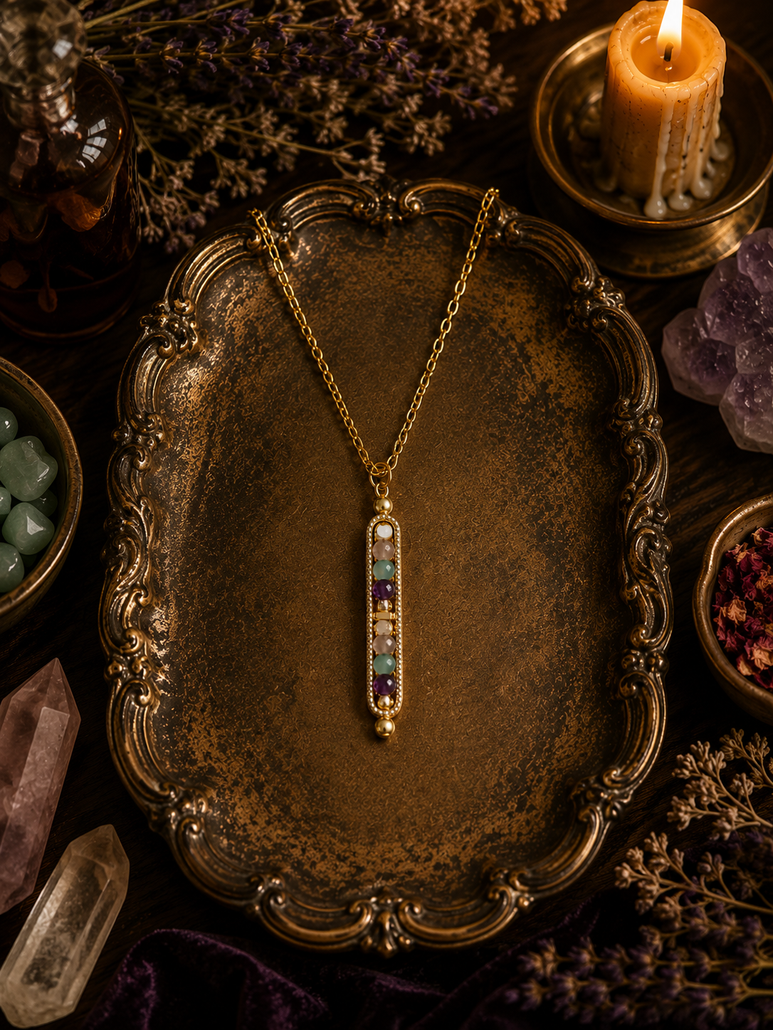 Sleep Well Crystal Bar Necklace | Calm & Comfort