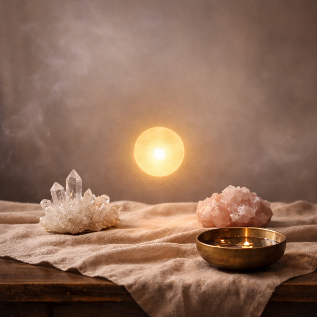 A hand with black painted nails holding a large white candle with a lit flame, against a dark background.