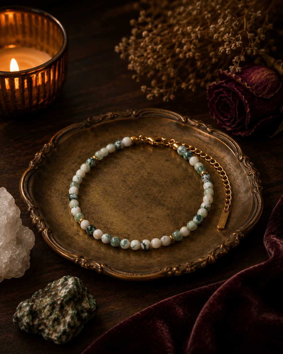 Tree Agate Bracelet | Nature, Peace & Abundance Stone
