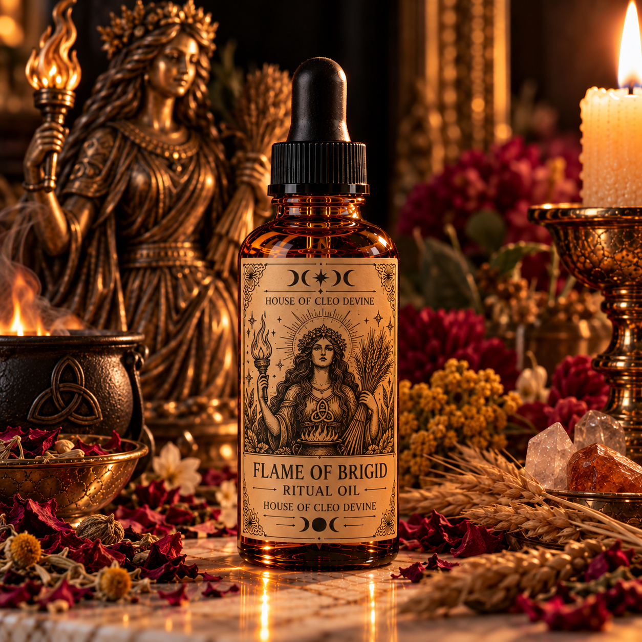 Flame of Brigid | Brigid Goddess Ritual Oil | Creativity, Hearth & Renewal