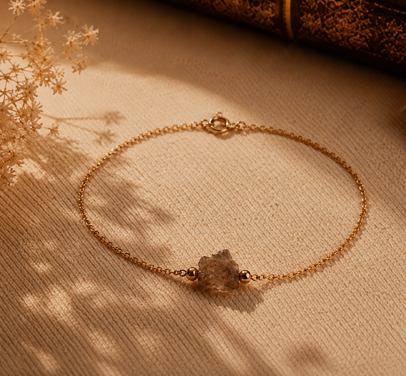 Luxurious bracelet on burgundy velvet smokey quartz (3).png
