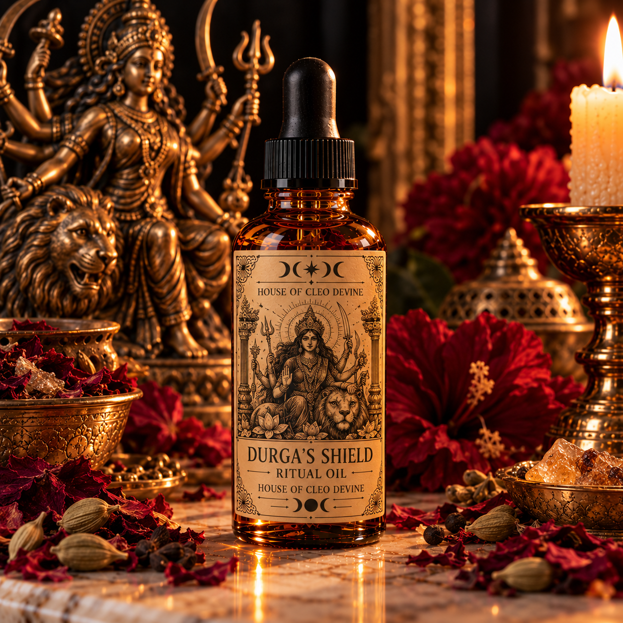 Durga's Shield | Durga Goddess Ritual Oil | Protection & Courage