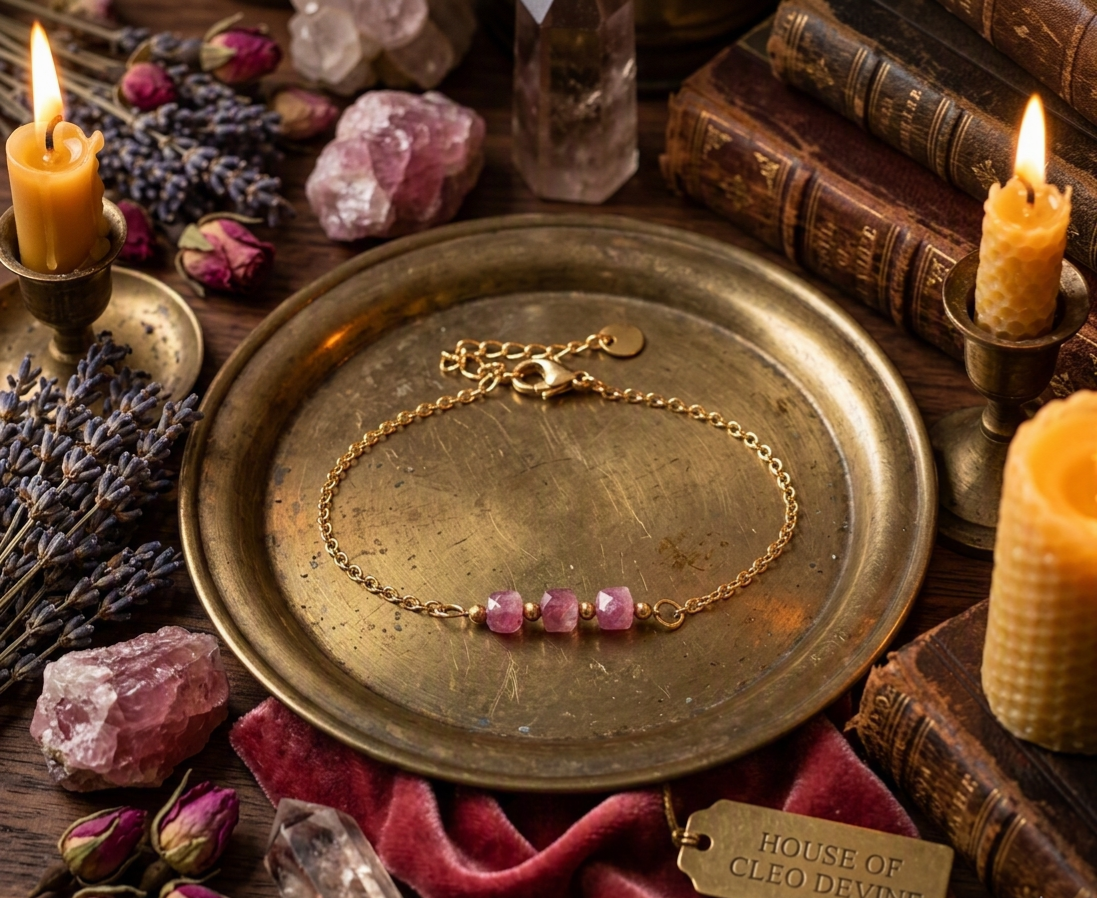 Pink Tourmaline Cube Bracelet | Love, Healing & Heart Chakra
