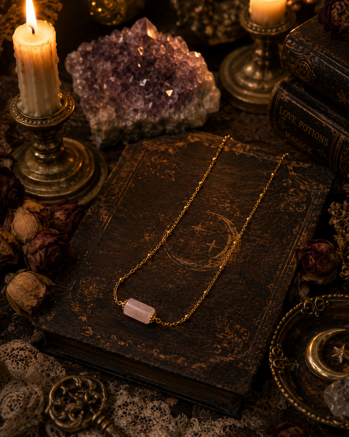 pink-quartz-necklace-self-love-compassion-heart-healing-flat-lay-house-of-cleo-devine (3).png