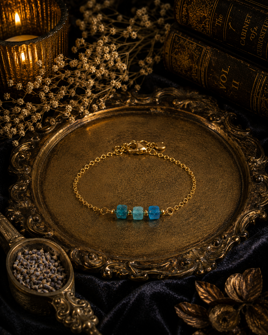 Apatite Cube Bead Bracelet | Motivation, Clarity & Throat Chakra