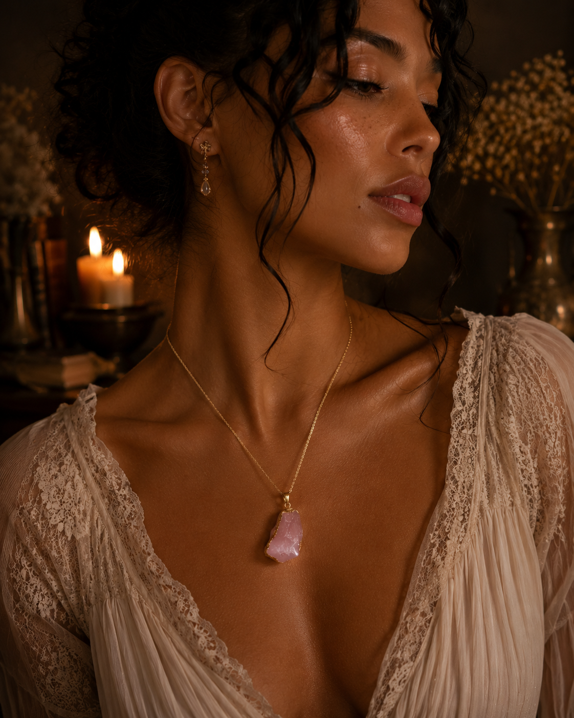 Raw Rose Quartz Necklace | Self-Love, Compassion & Heart Stone