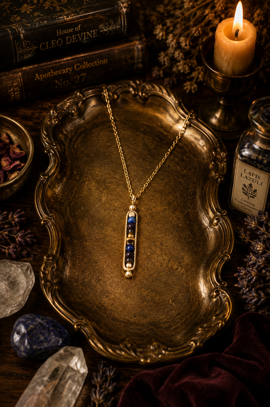 Calm Crystal Bar Necklace | Peace, Stress Relief & Protection