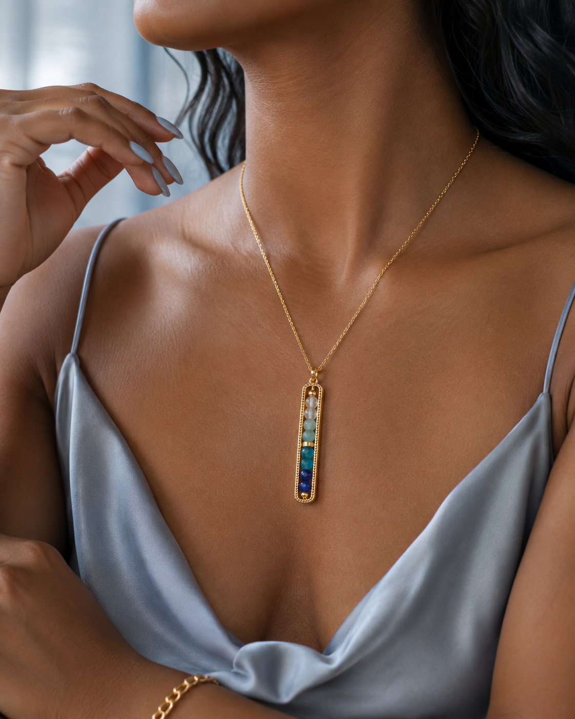 Soft Life Crystal Bar Necklace | High Value Woman Glow Up Effortless Luxury Jewelry