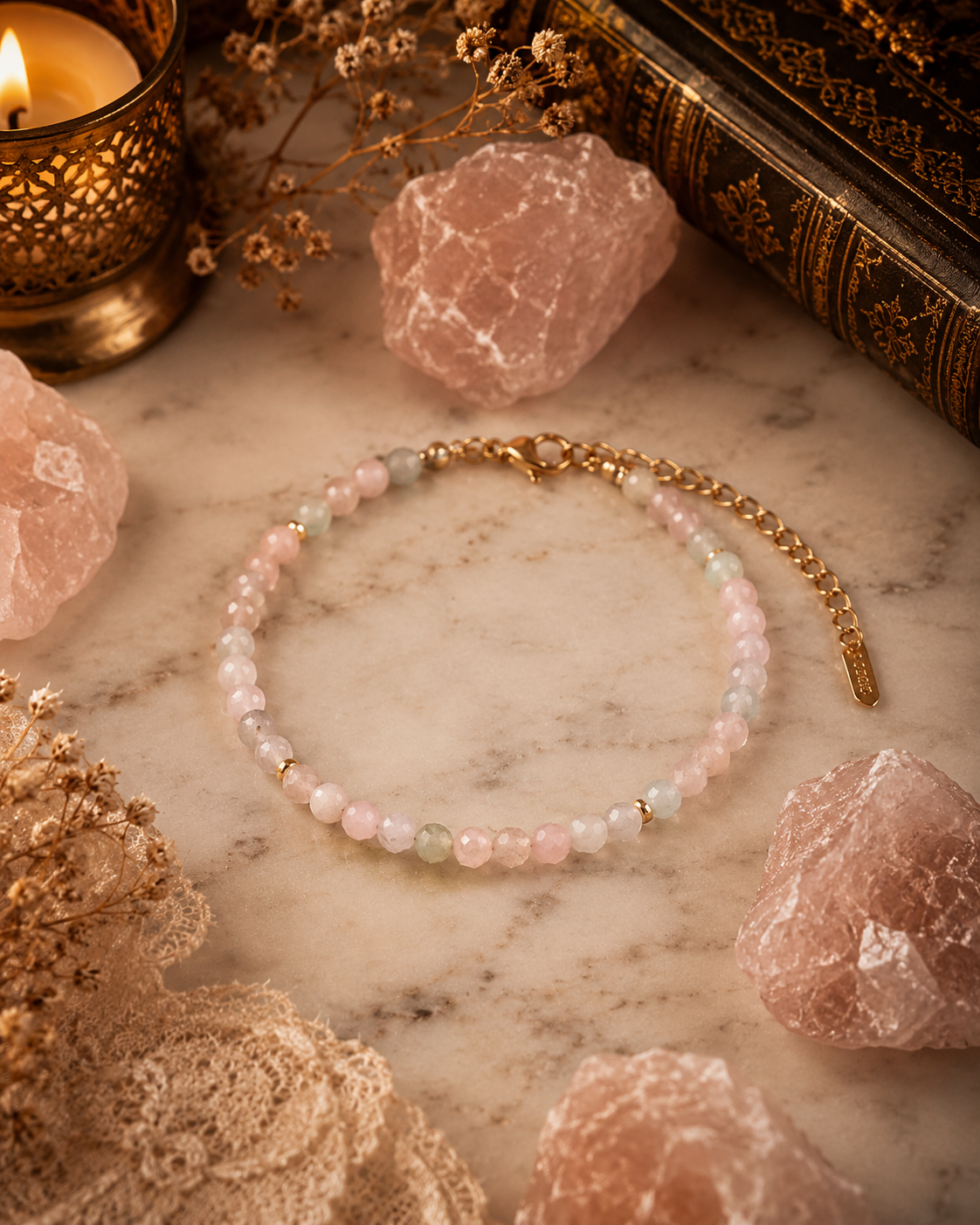 Morganite Bracelet | Divine Love, Compassion & Heart Healing Stone