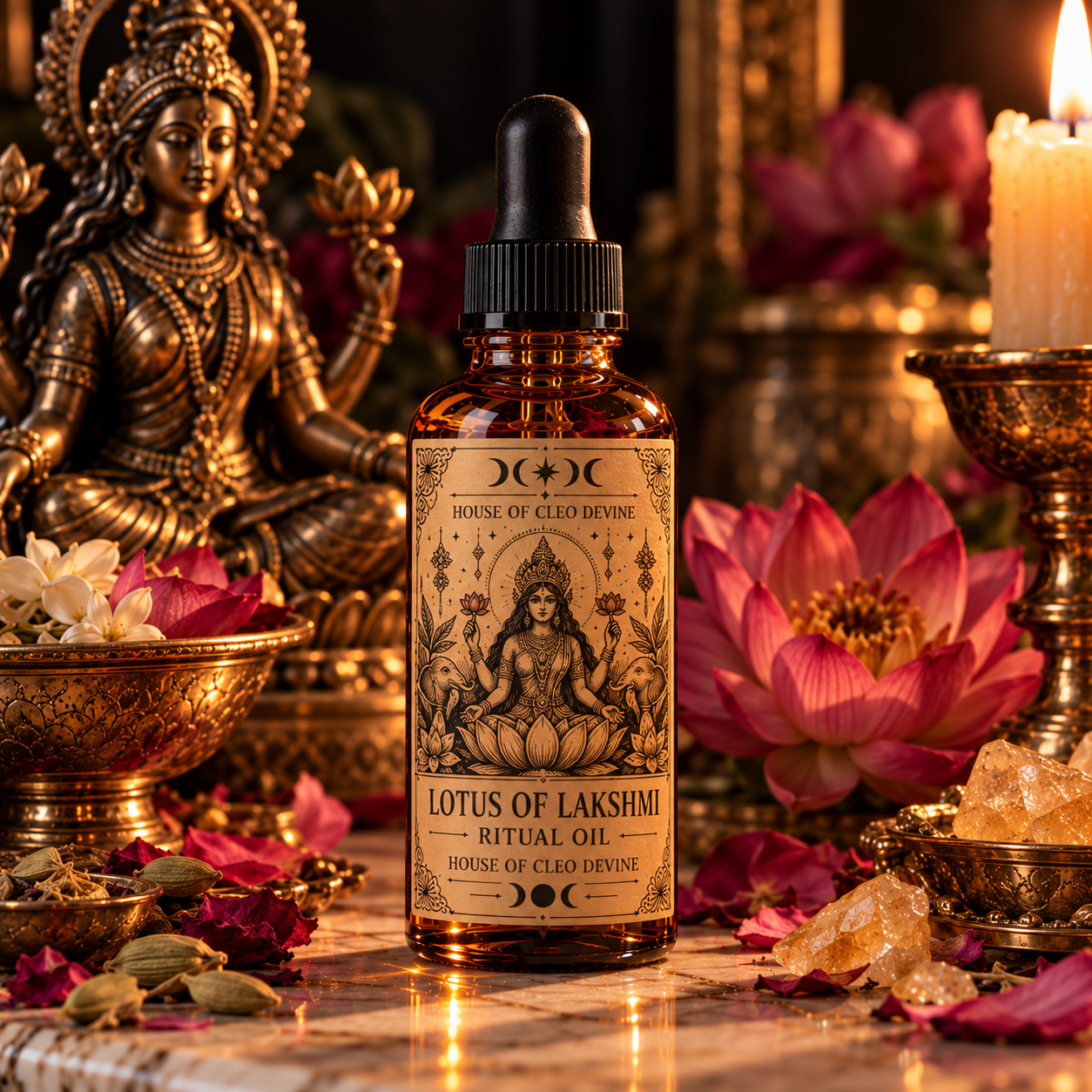 Lotus of Lakshmi | Lakshmi Goddess Ritual Oil | Wealth, Prosperity & Grace