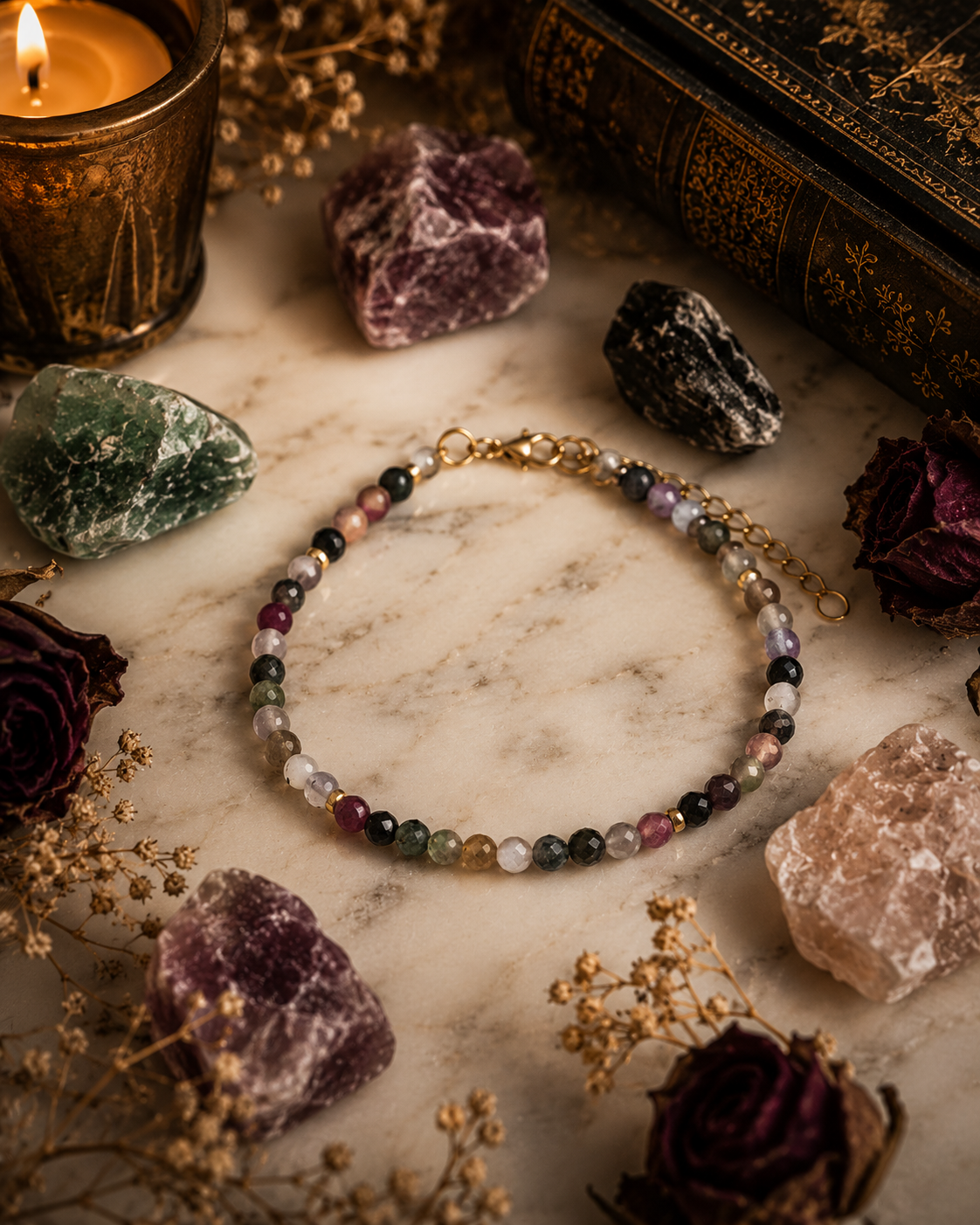 Multi-Color Tourmaline Bracelet | Protection, Joy & Balance Stone