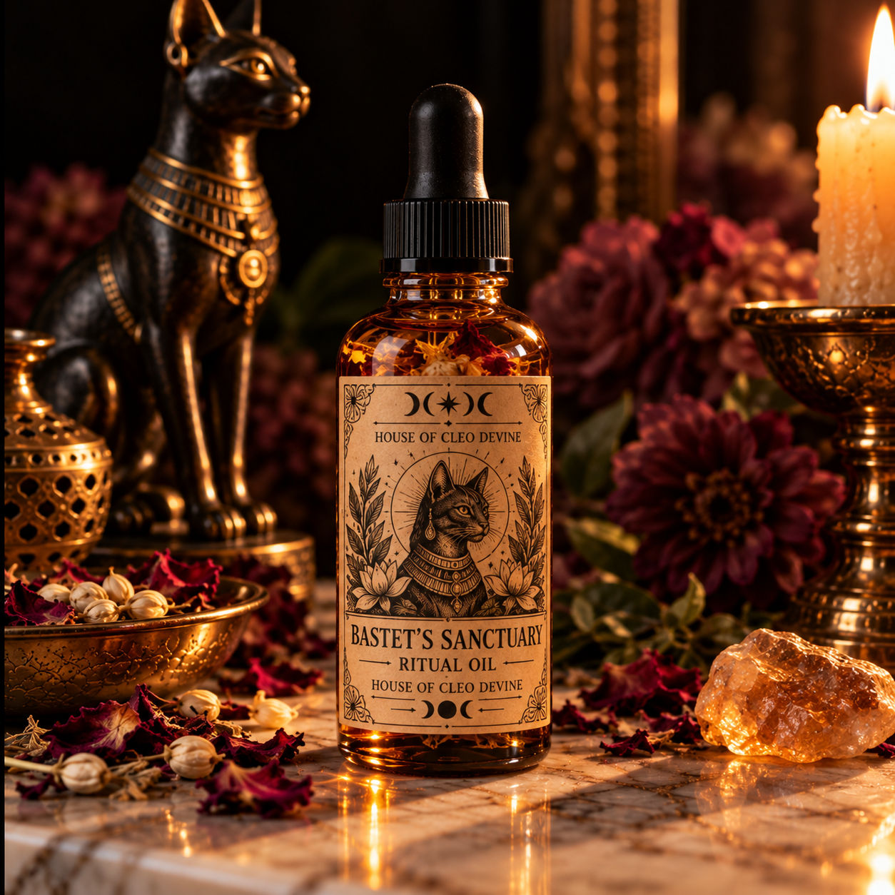 Bastet's Sanctuary | Bastet Goddess Ritual Oil | Home Protection & Pleasure