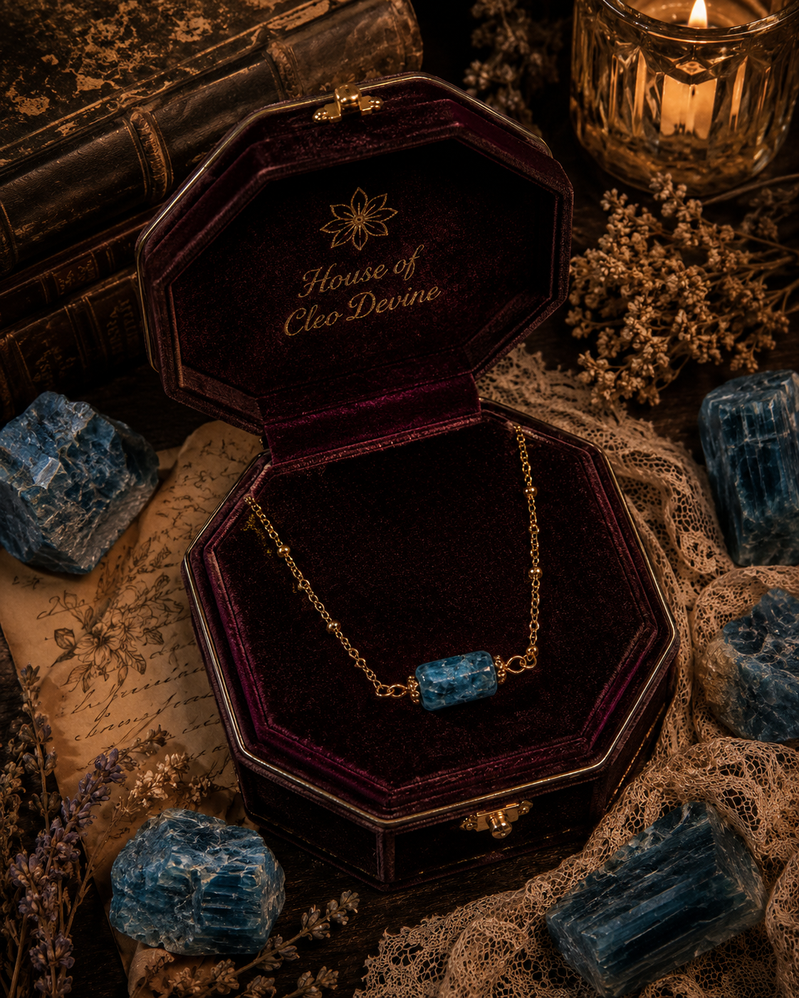 Blue Apatite Necklace | Clarity, Expression & Motivation Pendant