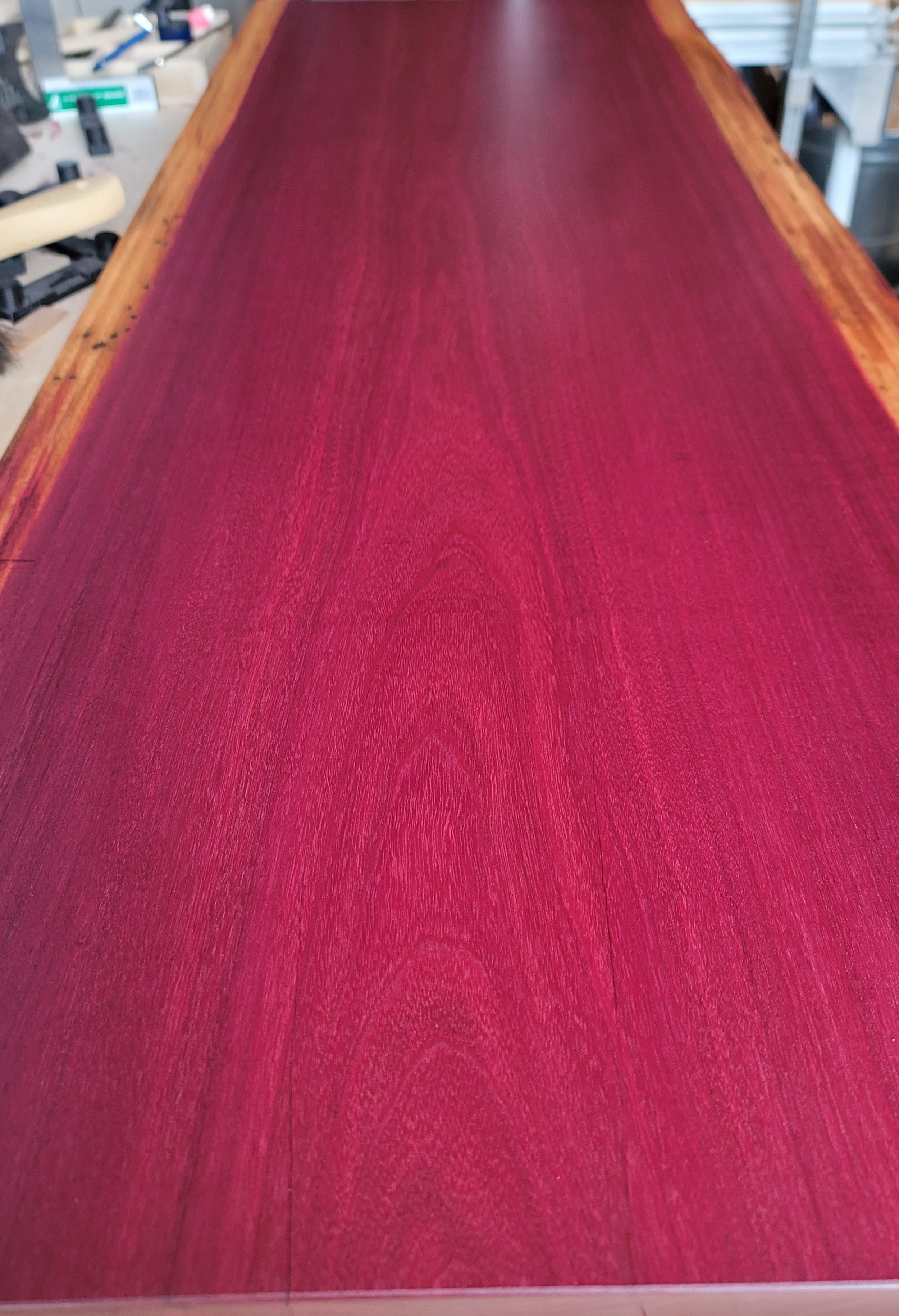 From a higher angle, the wood appears near fuchsia.