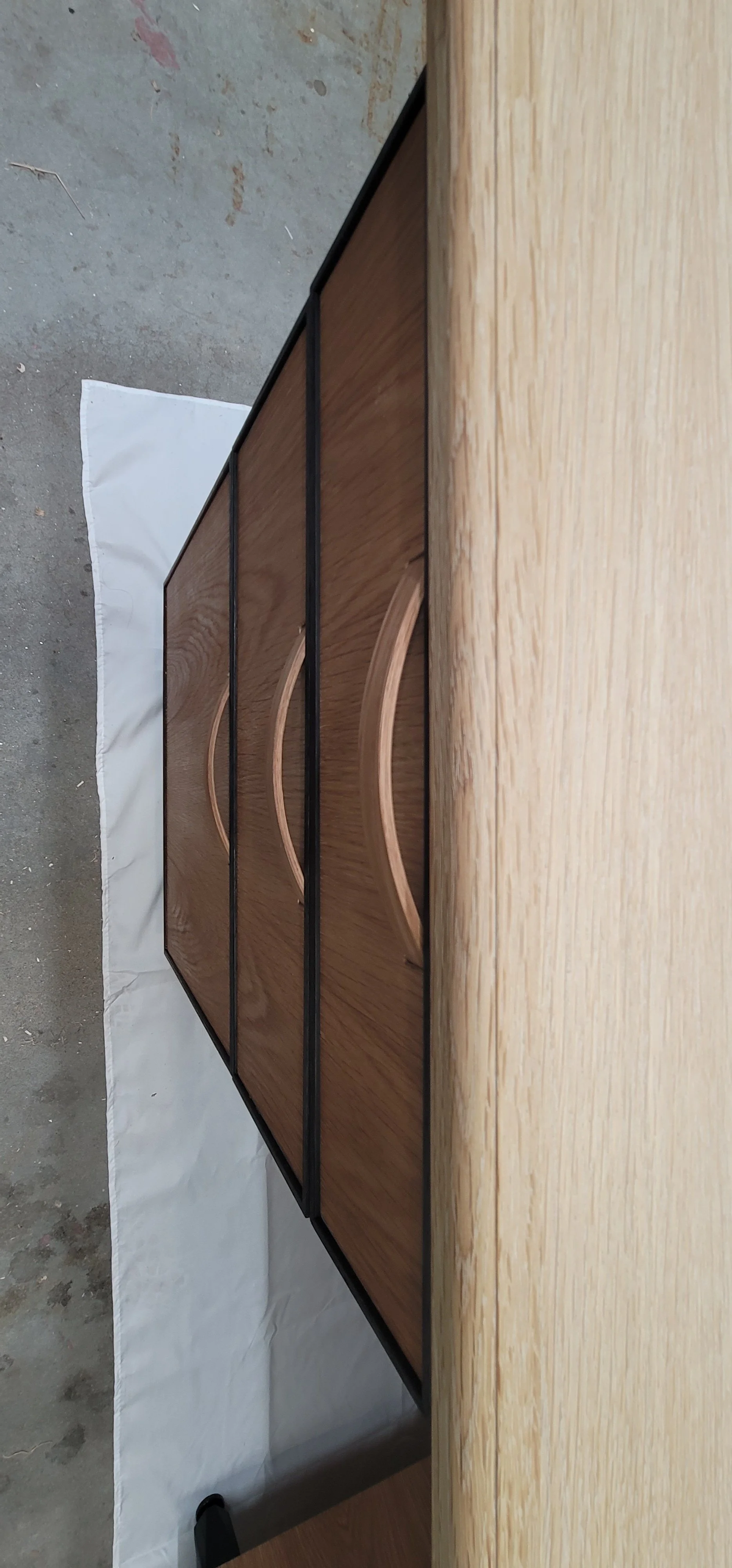 Top-down view of the drawer fronts