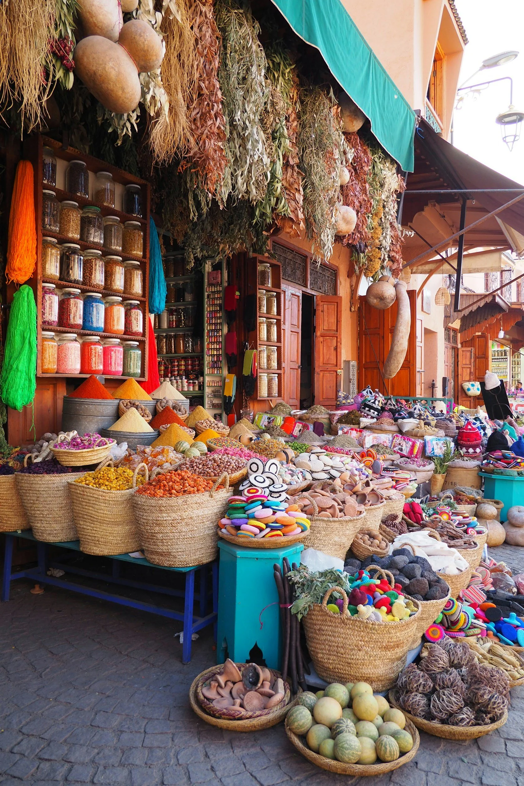 A spice store in the old medina of marrakech 