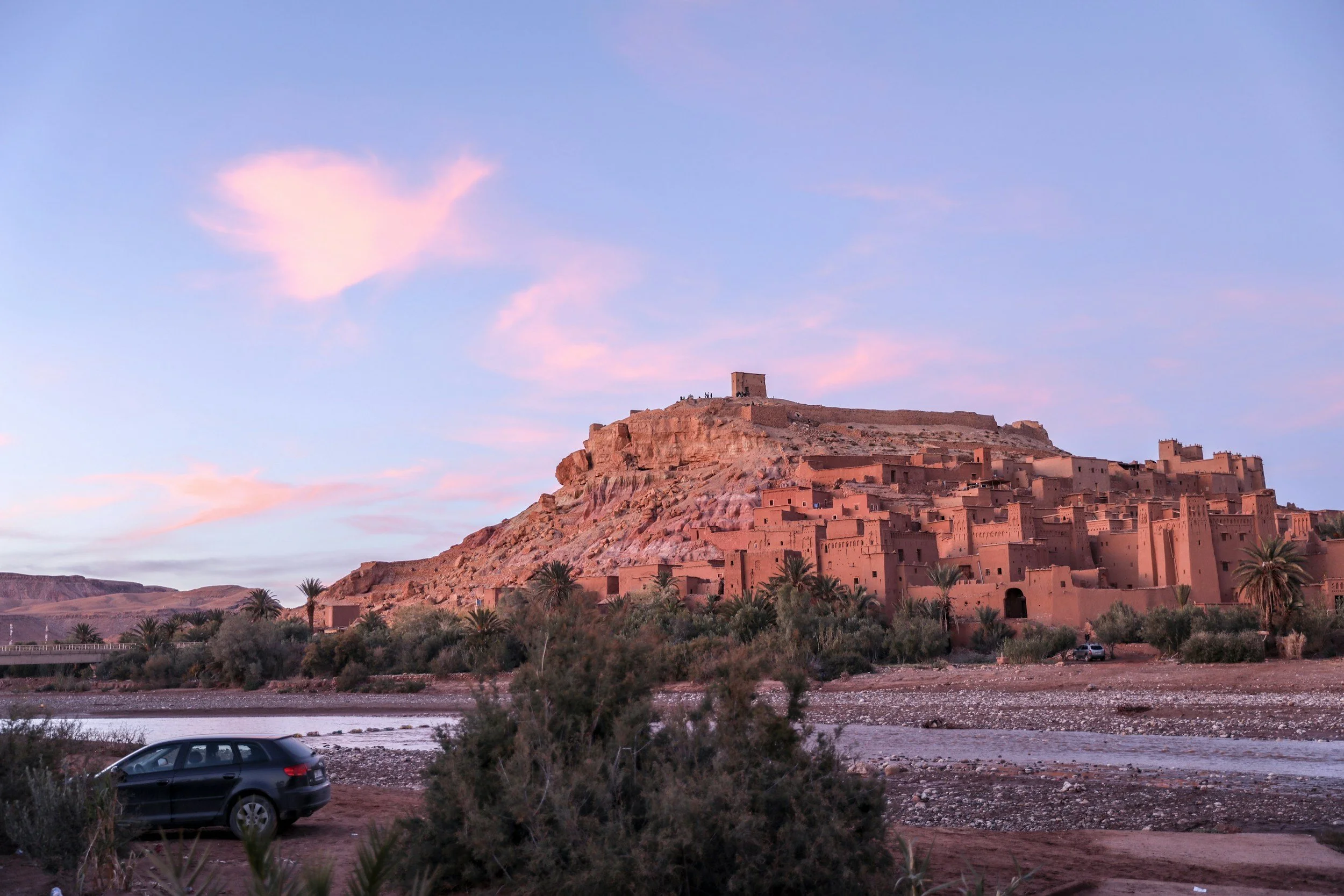 a view of an old kasbah in Ouarzazate region