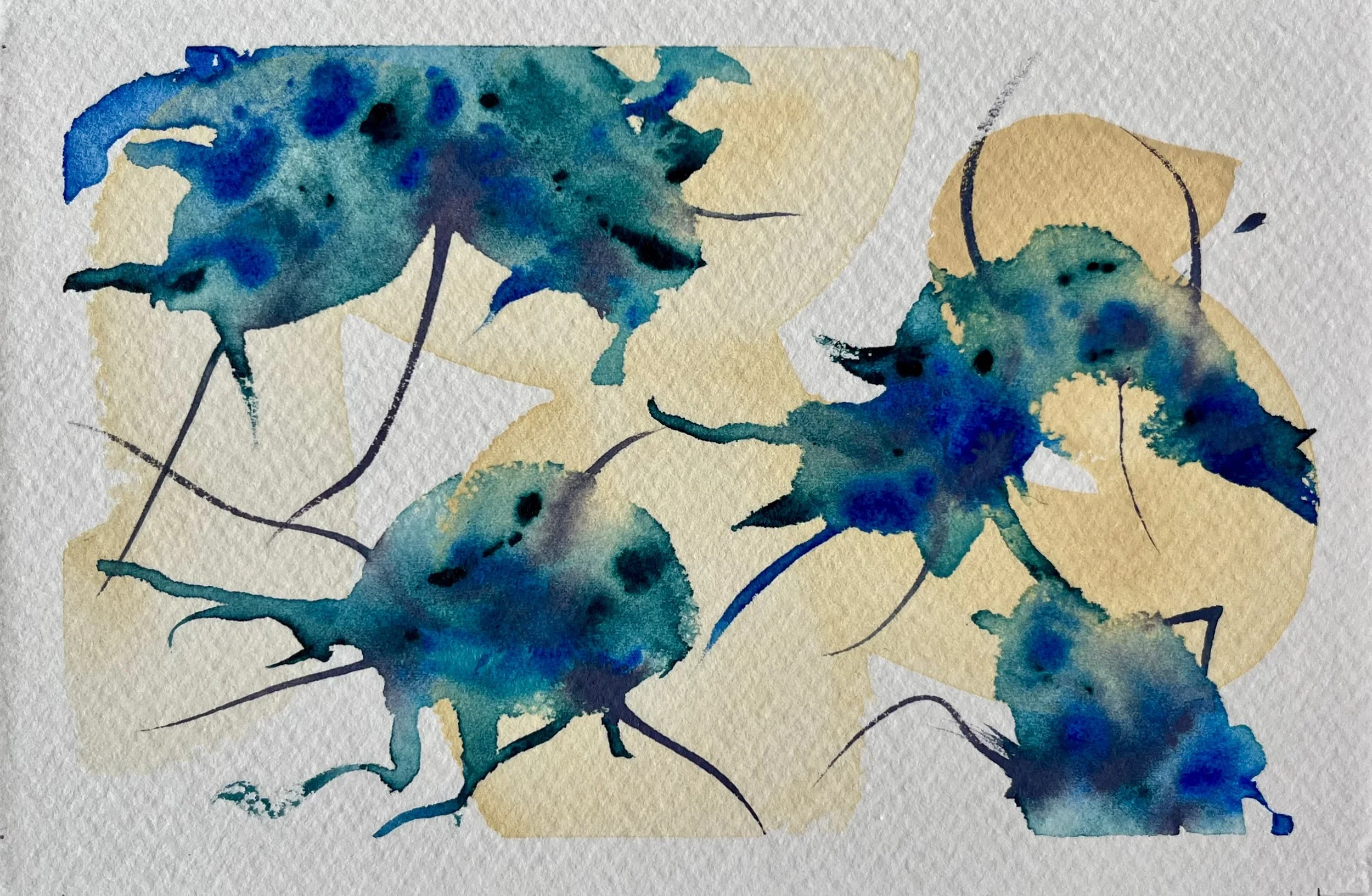 Dreaming Ajolotes (watercolor)