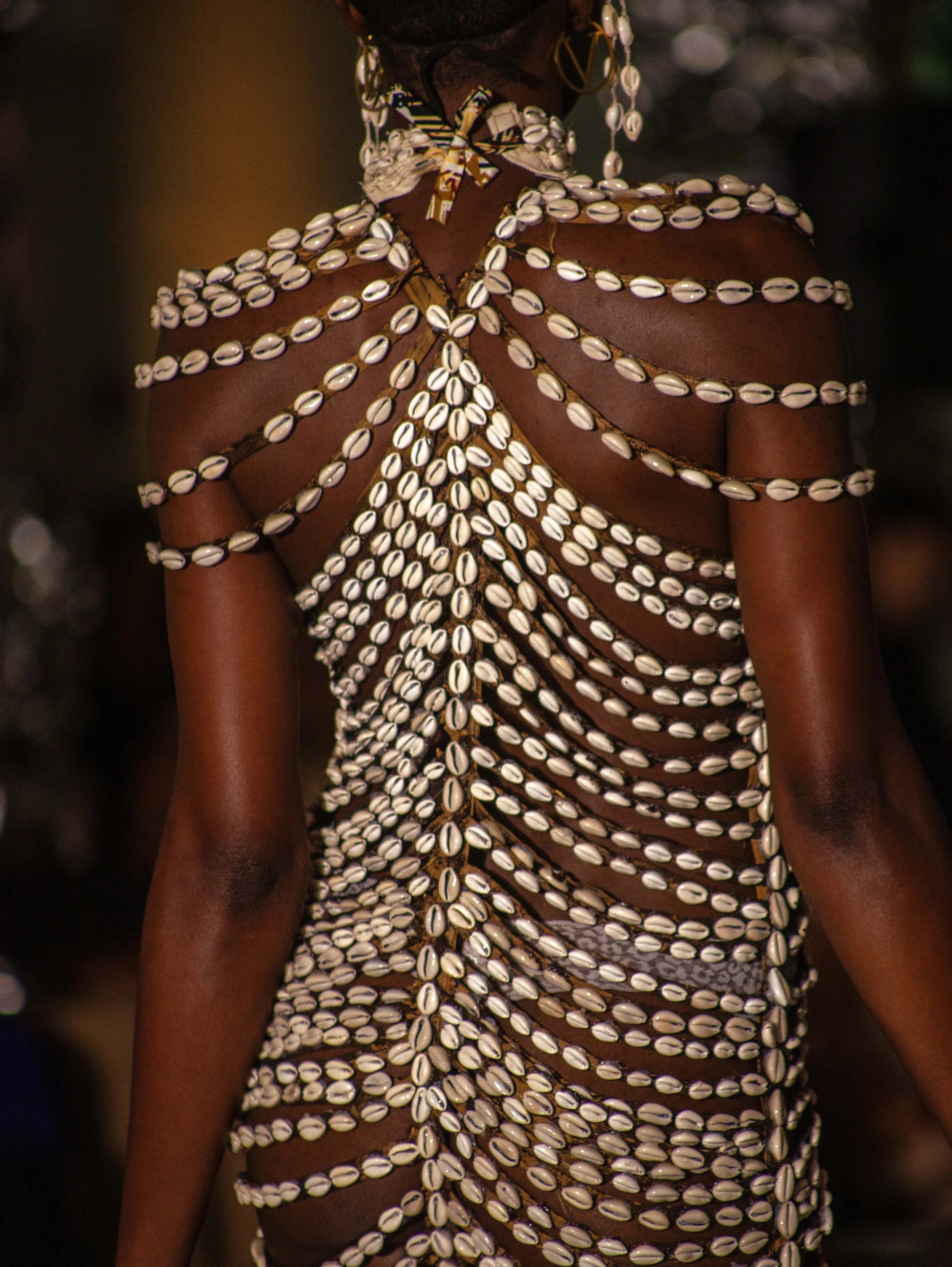 Details van een fashion design professioneel vastgelegd tijdens fashionshow