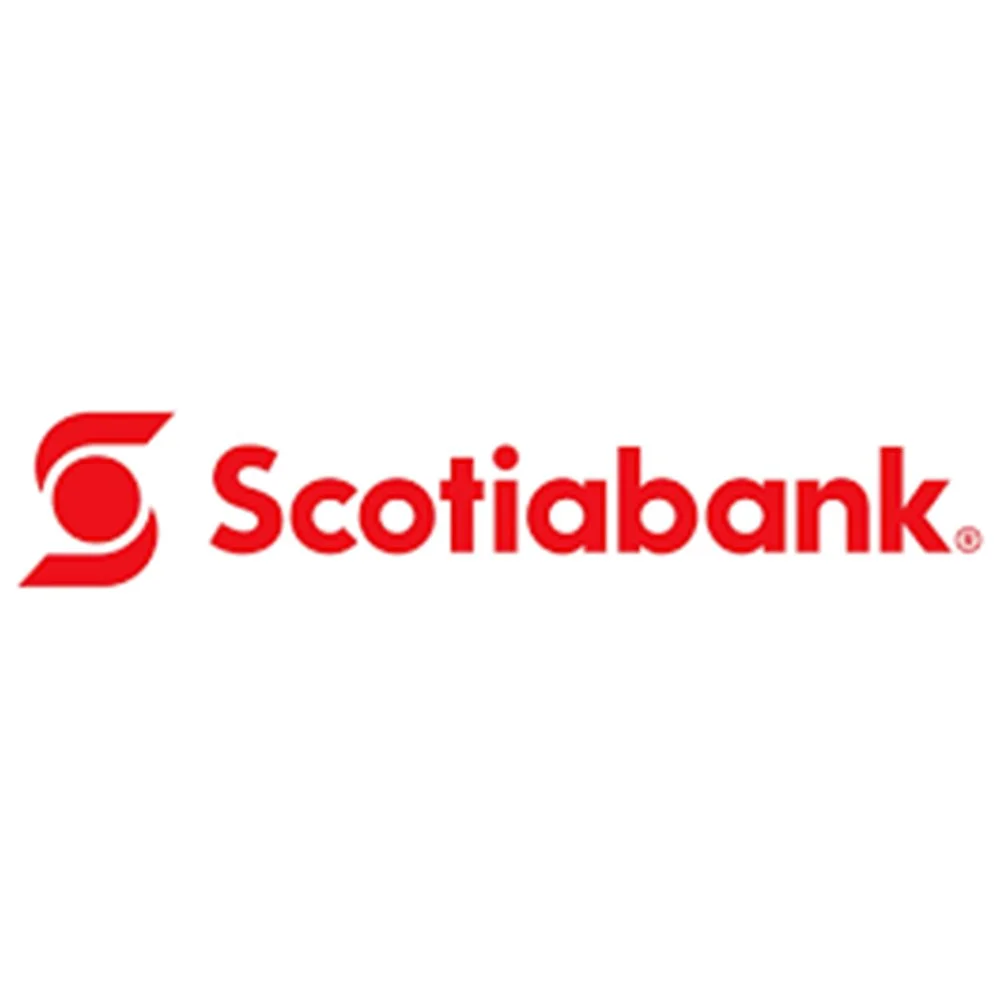Scotiabank logo in red and white with stylized 'S' symbol