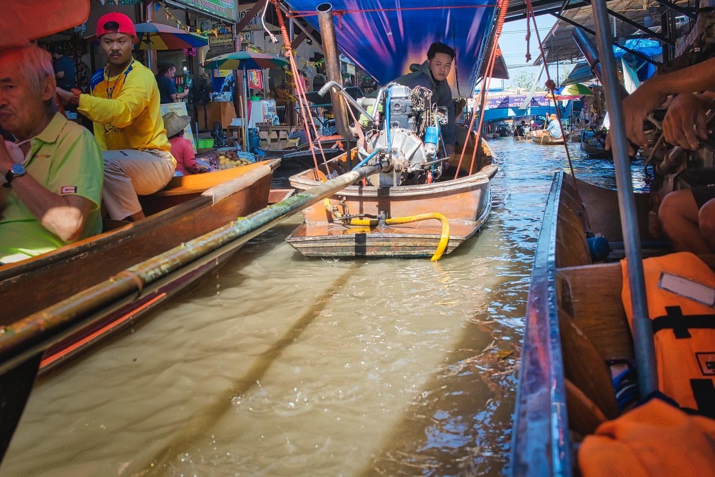 Canal boat in the floating market