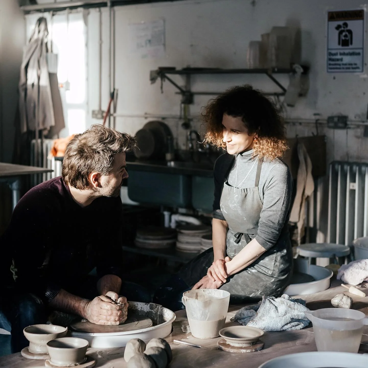 〰️ Coming to Clay Works Studio won&rsquo;t solve all your problems, but it will make you feel shit hot 〰️ 

Link in bio 

Thanks @grantdinwoodie &amp; @laurafsparrowphotography for incredible photos 👌🏼

#pottery #potterylove #pottermania #throwingc